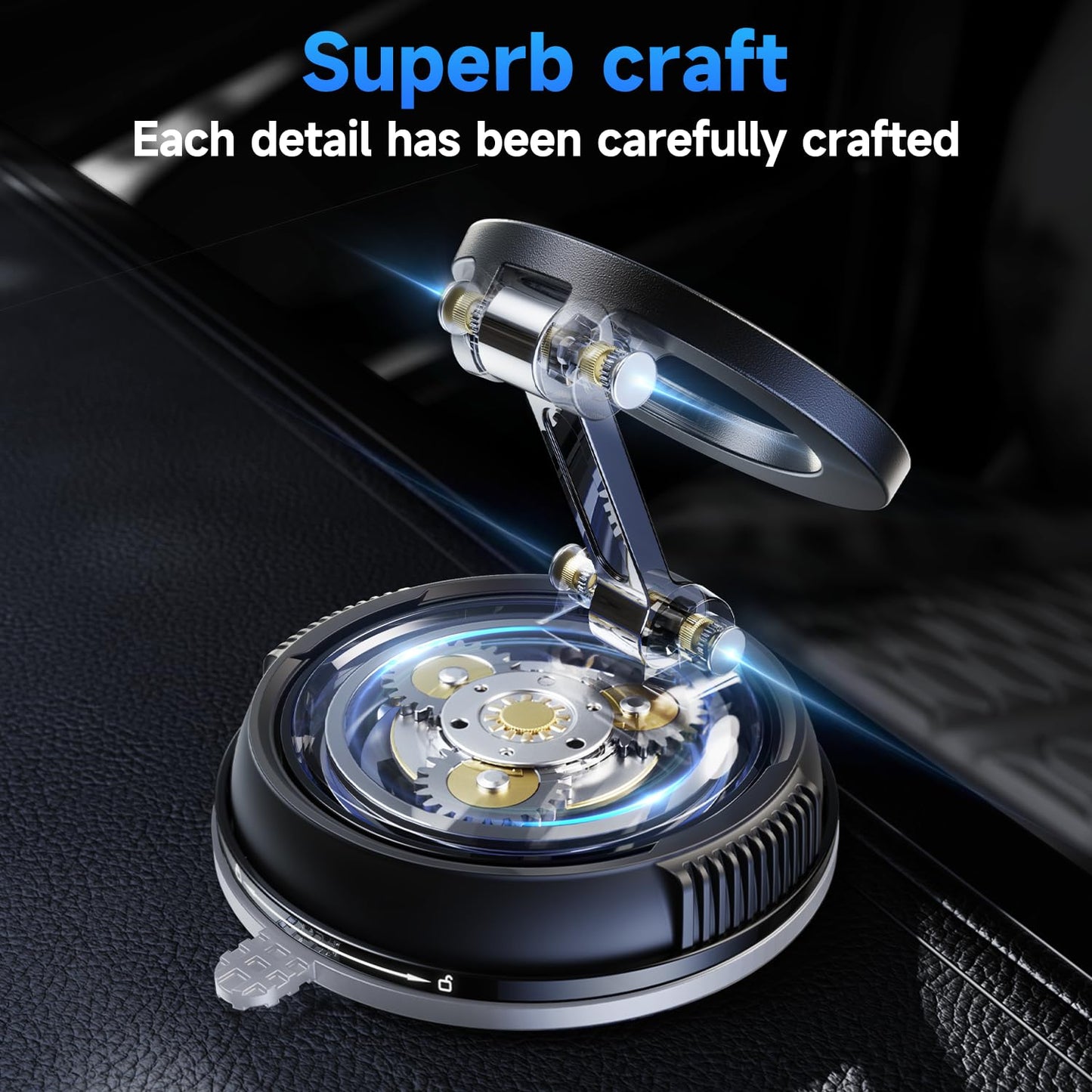 Magnetic Car Phone Holder with Strong Suction & 360° Adjustable Mount