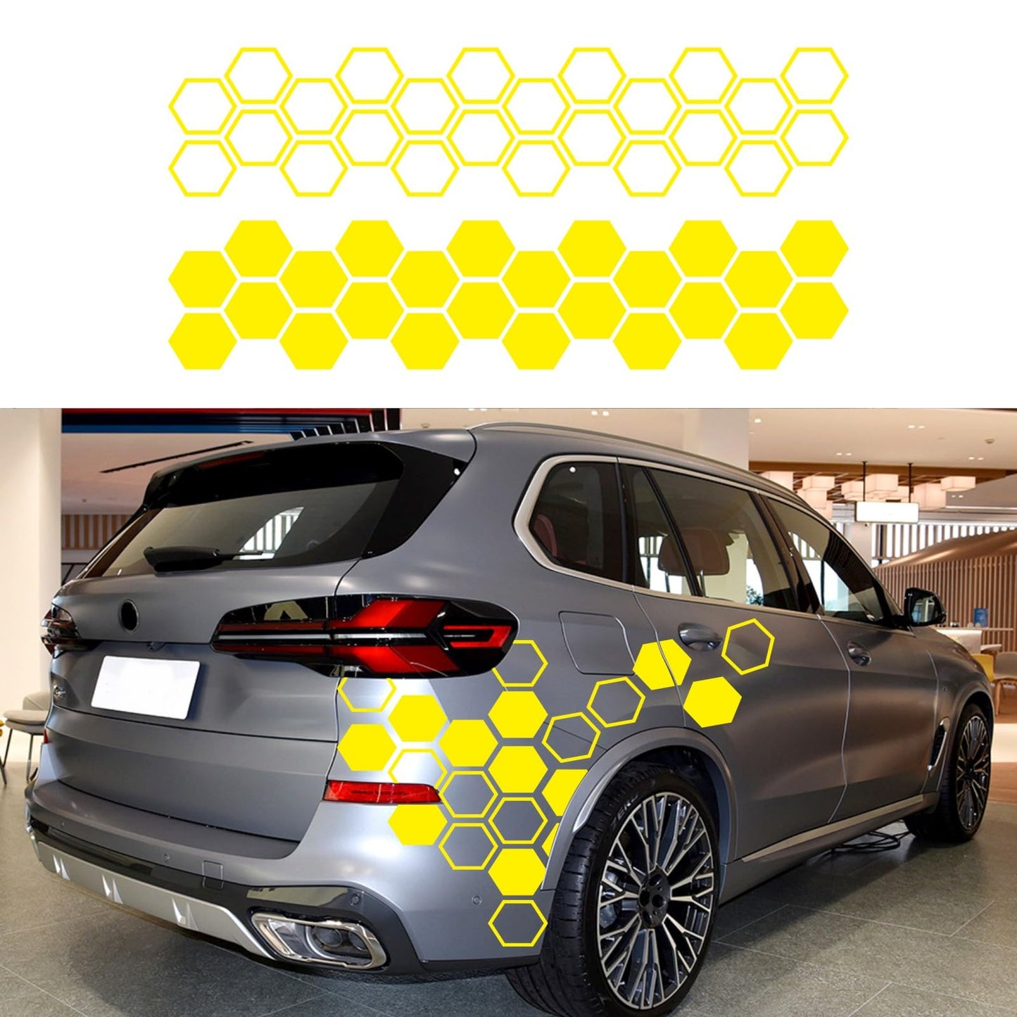 Grid Pattern Car Vinyl Decal Set for Door, Hood & Body Panels (48PCS)