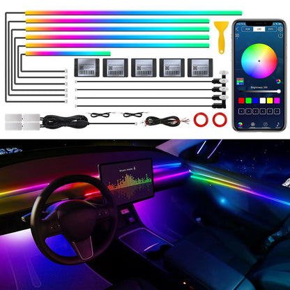 Acrylic Interior Car LED Strip Light with Wireless APP