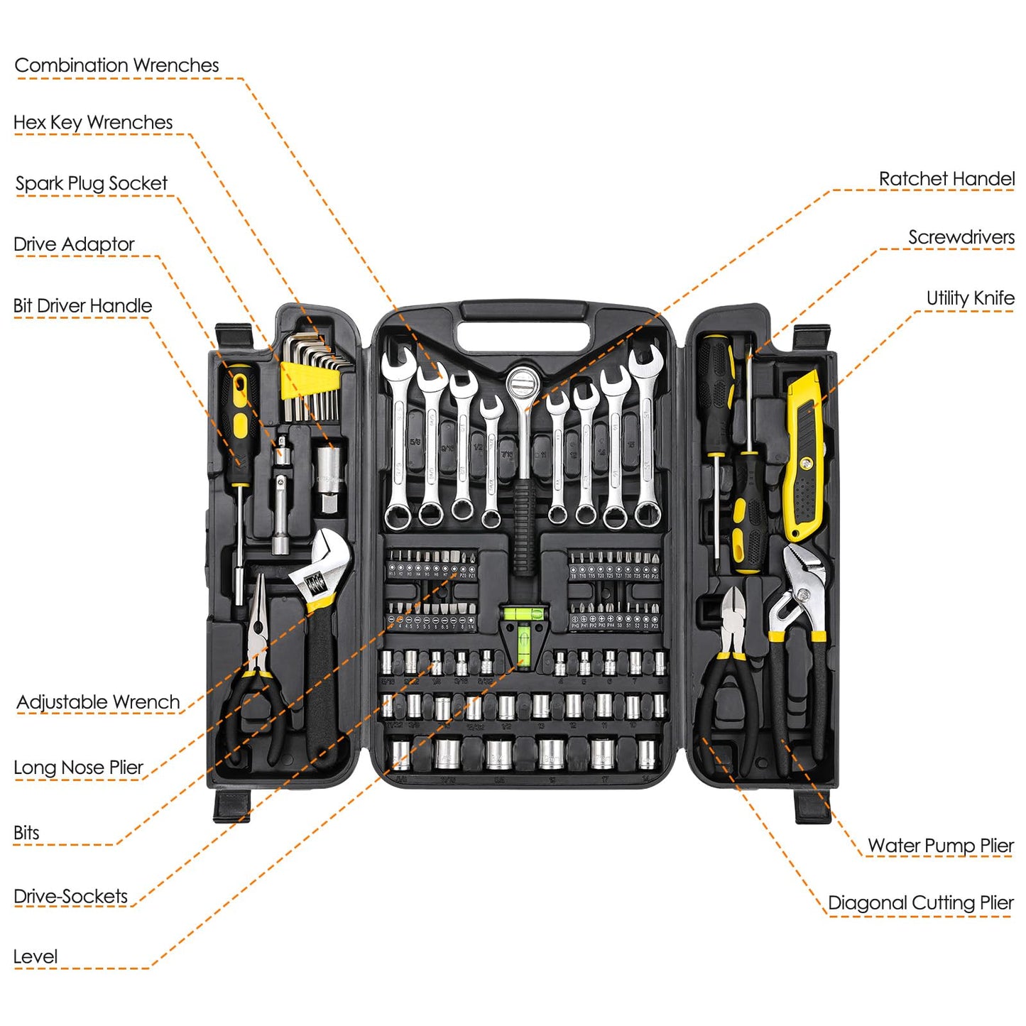 95-Piece Mechanics Tool Kit with Socket Set & Storage Case
