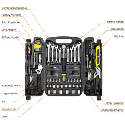 95-Piece Mechanics Tool Kit with Socket Set & Storage Case
