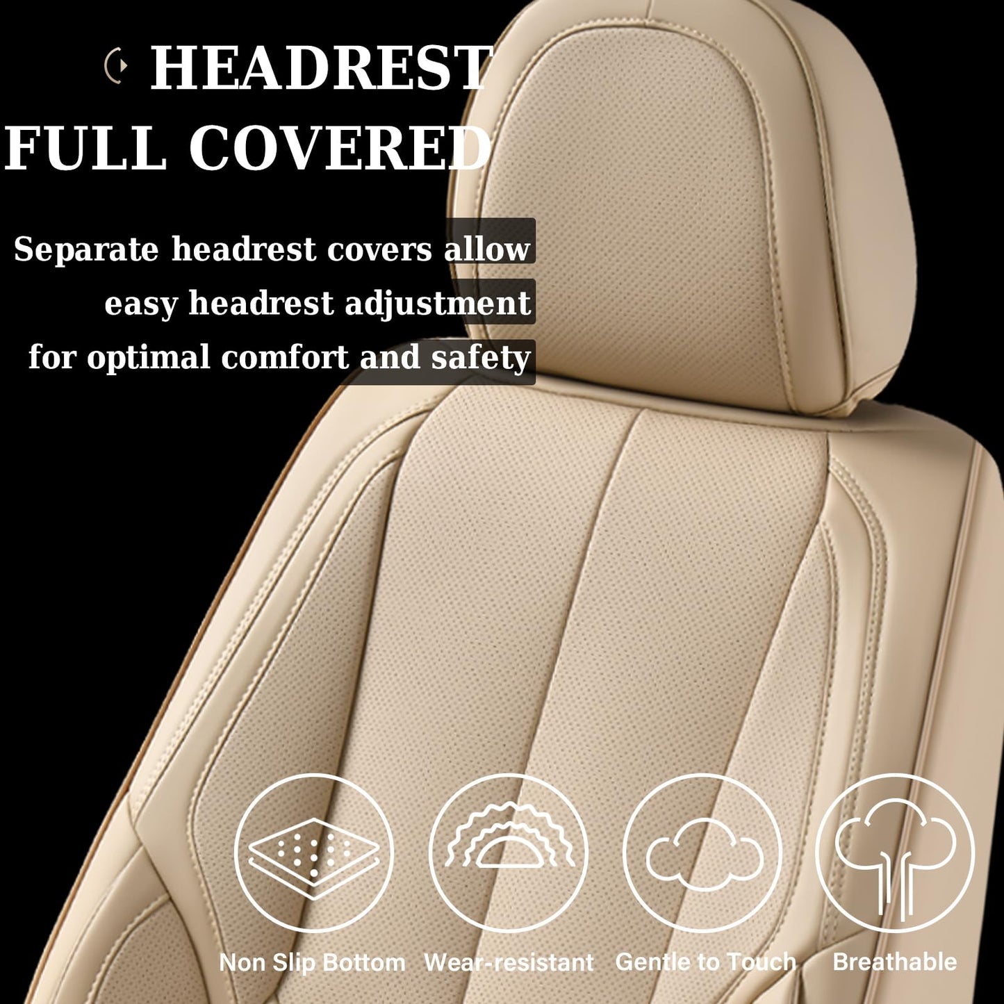 Full Set Waterproof Nappa Leather Car Seat Covers (Front & Rear)
