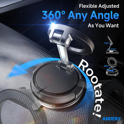 Magnetic Car Phone Holder with Strong Suction & 360° Adjustable Mount