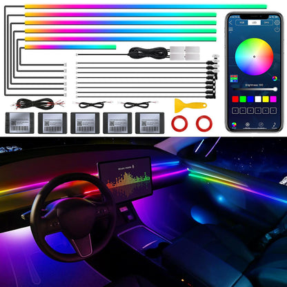Acrylic Interior Car LED Strip Light with Wireless APP