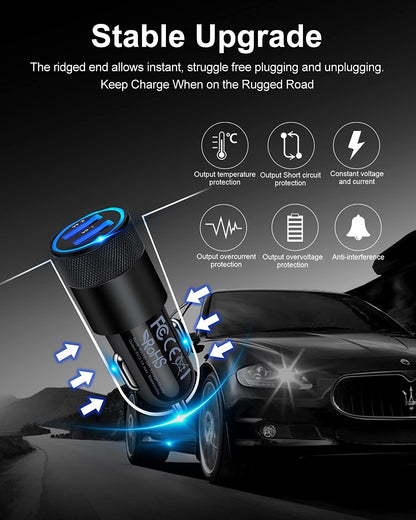 Dual USB Car Charger Adapter (Fast Charging)