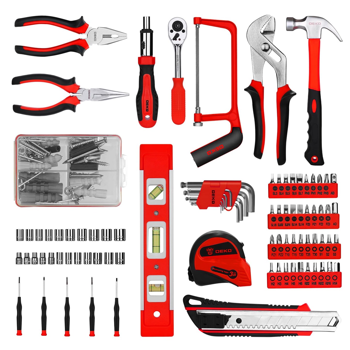 228-Piece Home & Auto Tool Kit with Socket Wrench Set