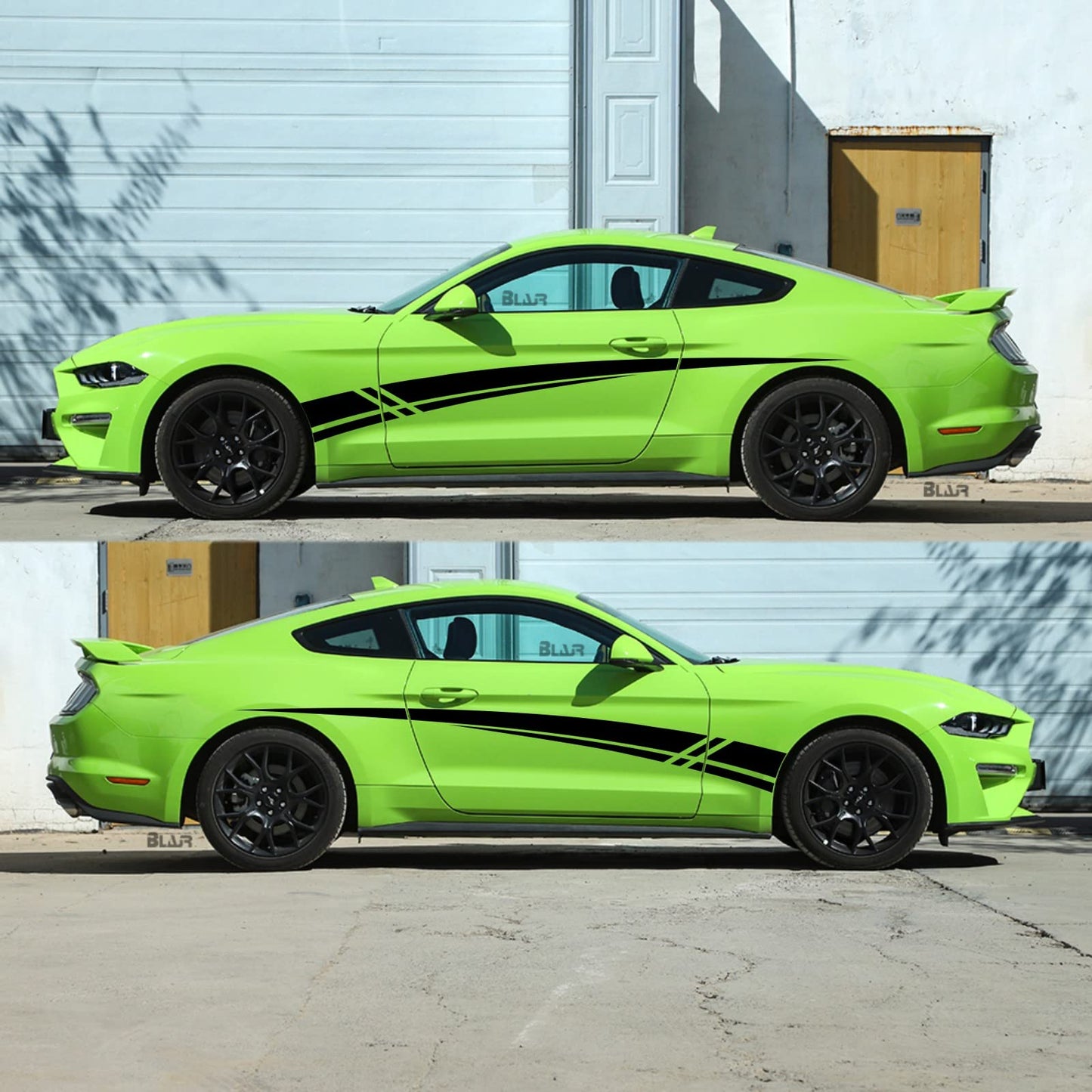 Racing Stripe Car Vinyl Decal Set for Door, Hood & Side Panels (Waterproof)