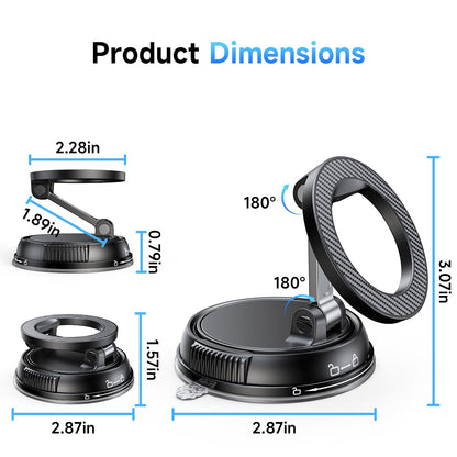 Magnetic Car Phone Holder with Strong Suction & 360° Adjustable Mount