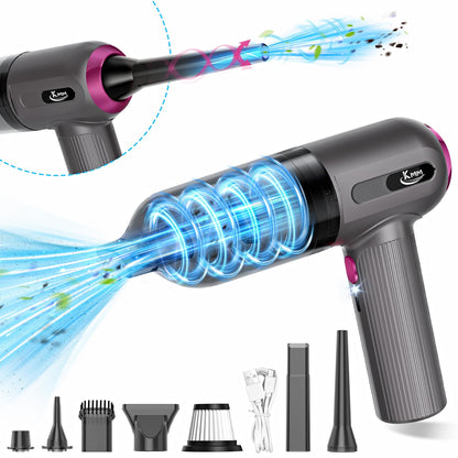 Cordless Handheld Car Vacuum & Air Duster (120W, Rechargeable)
