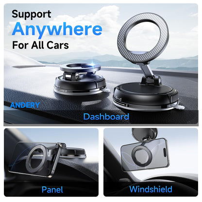 Magnetic Car Phone Holder with Strong Suction & 360° Adjustable Mount