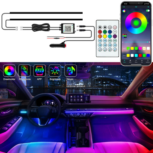 Acrylic LED Car Interior Light Kit with Music Sync & App Control