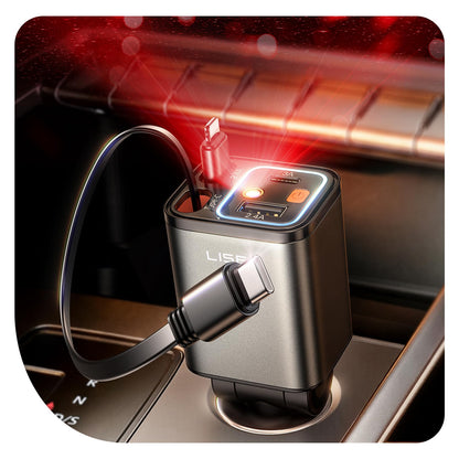LISEN Retractable Car Charger，Gift for Men Women