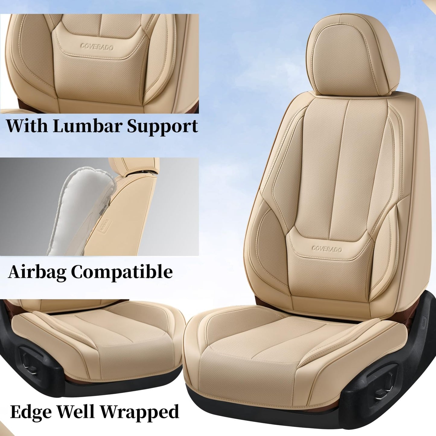 Full Set Waterproof Nappa Leather Car Seat Covers (Front & Rear)