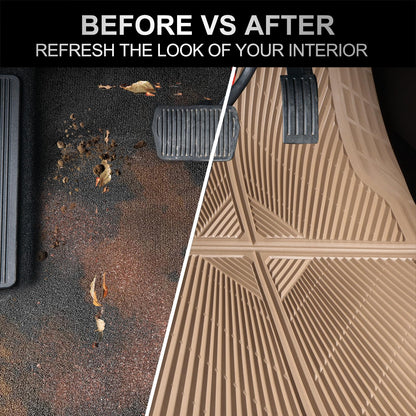 All-Weather Rubber Car Floor Mats (Waterproof, Trim-to-Fit, Anti-Slip)