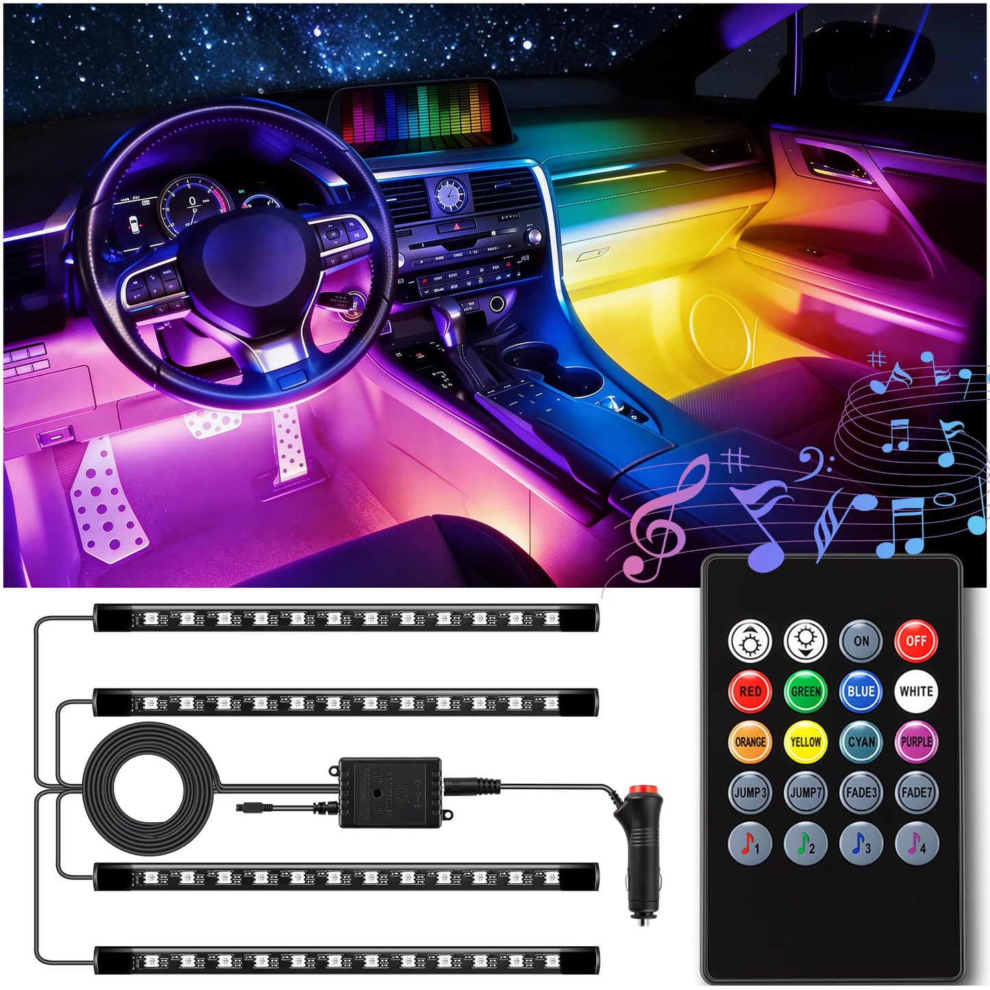 LivTee LED Strip Fiber Optic Lights
