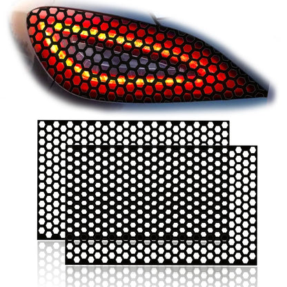 Honeycomb Tail Light Tint Film Decal (2PCS, Self-Adhesive, Universal)