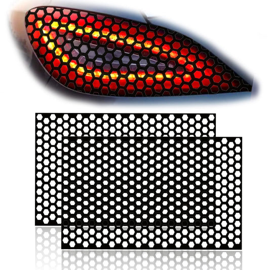 Honeycomb Tail Light Tint Film Decal (2PCS, Self-Adhesive, Universal)
