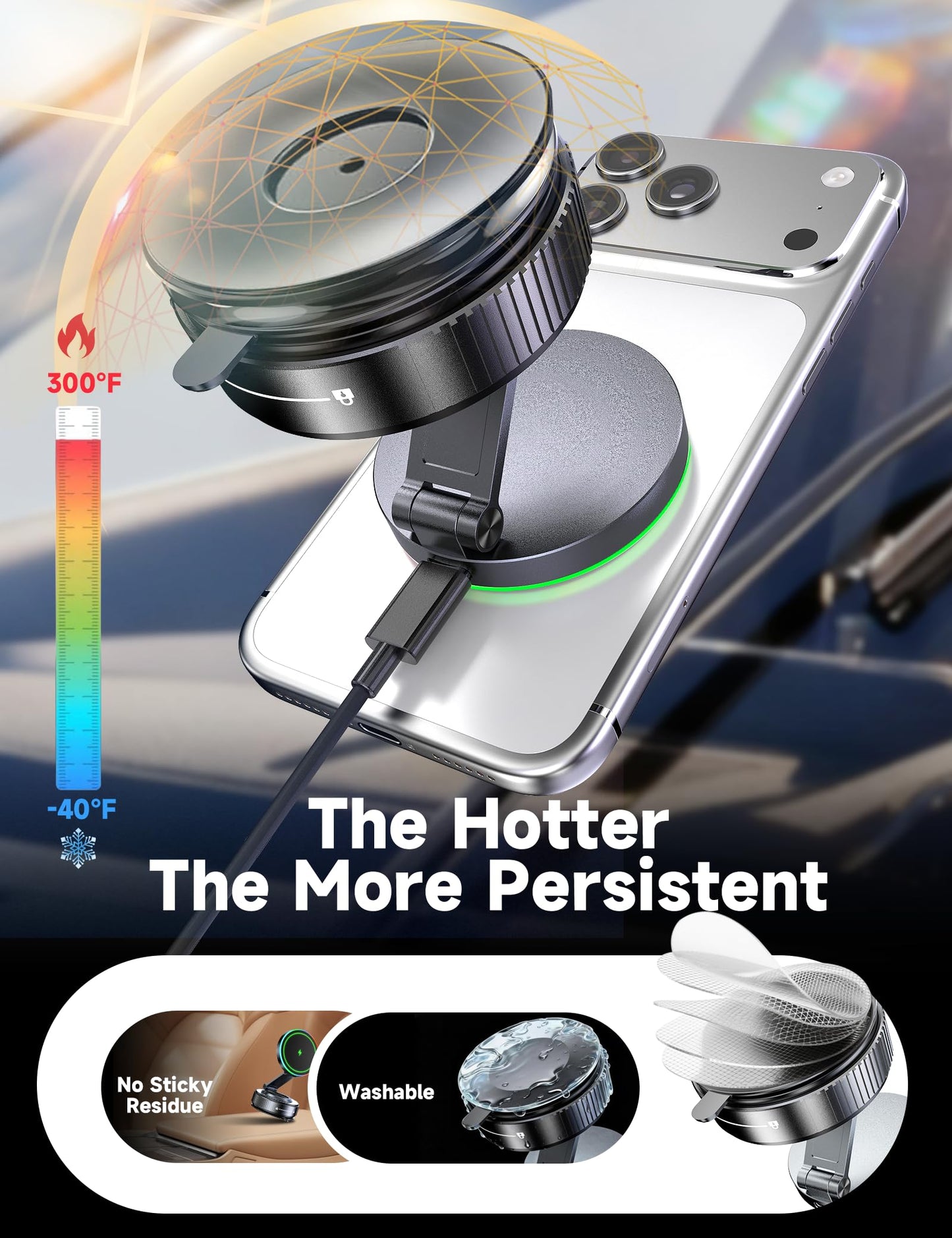 visnfa 15W Faster Charging Wireless Car Charger