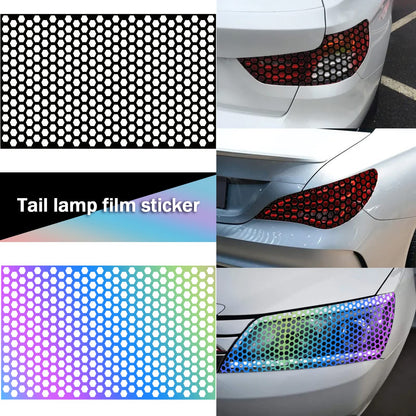 Honeycomb Tail Light Tint Film Decal (2PCS, Self-Adhesive, Universal)