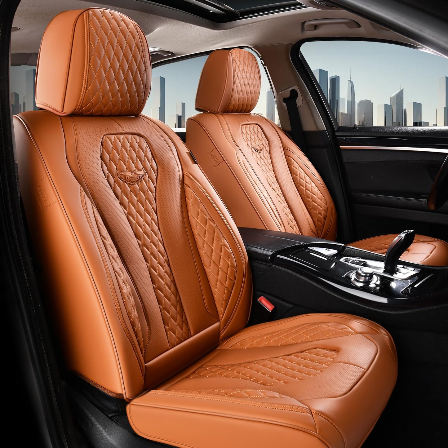 Full Set Waterproof Nappa Leather Car Seat Covers (Front & Rear)