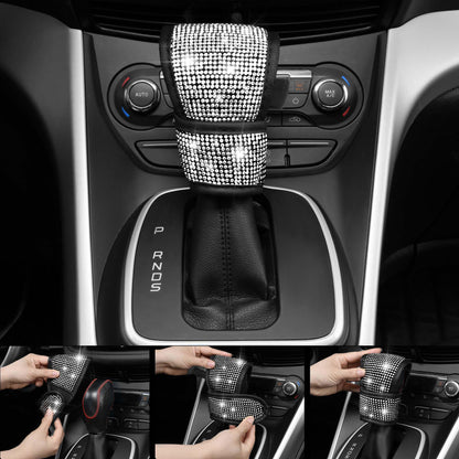 Rhinestone Car Interior Accessory Set (Steering Wheel Cover, Seat Belt Cushion & More)