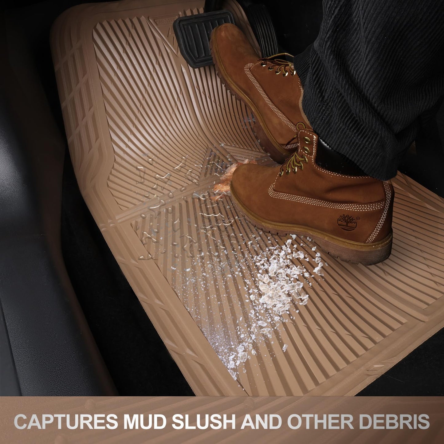 All-Weather Rubber Car Floor Mats (Waterproof, Trim-to-Fit, Anti-Slip)