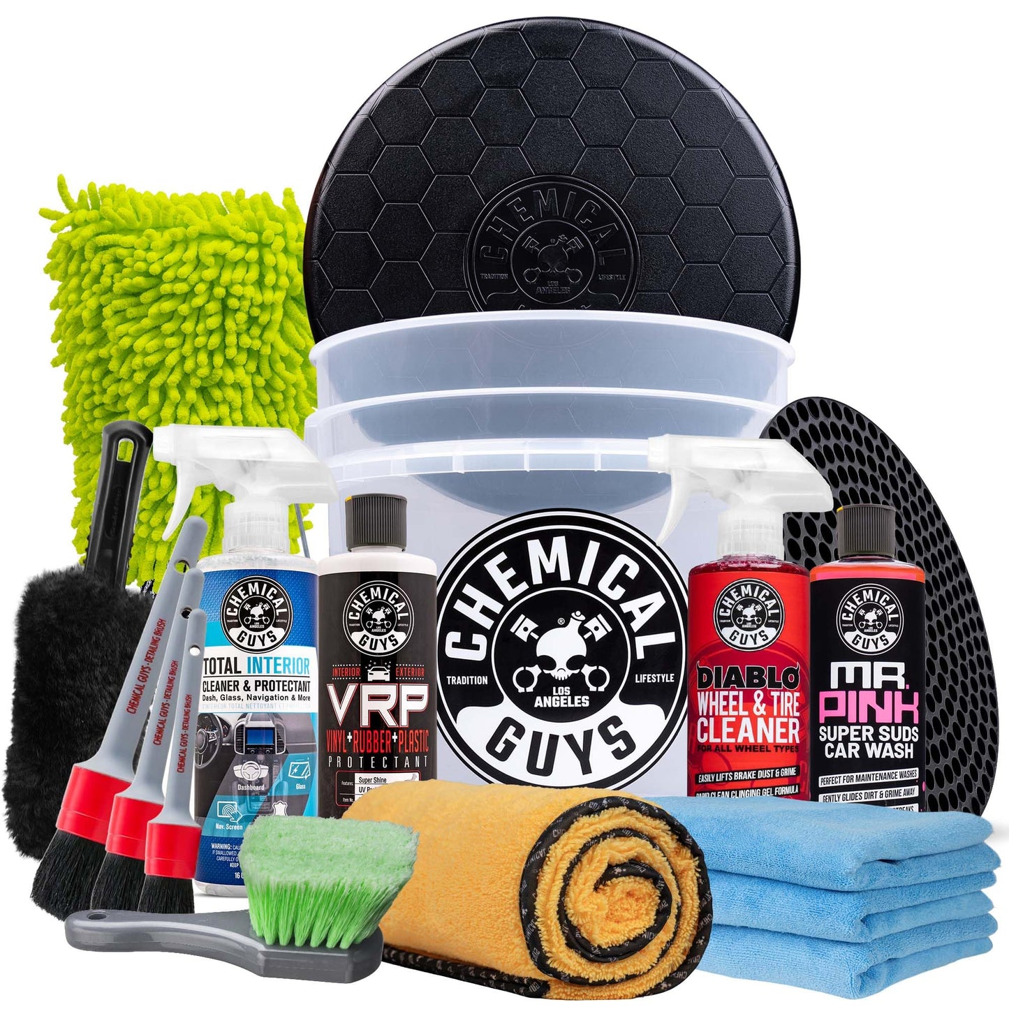 17-Piece Car Detailing Kit with Interior Cleaner, Wheel Cleaner & Wash Tools