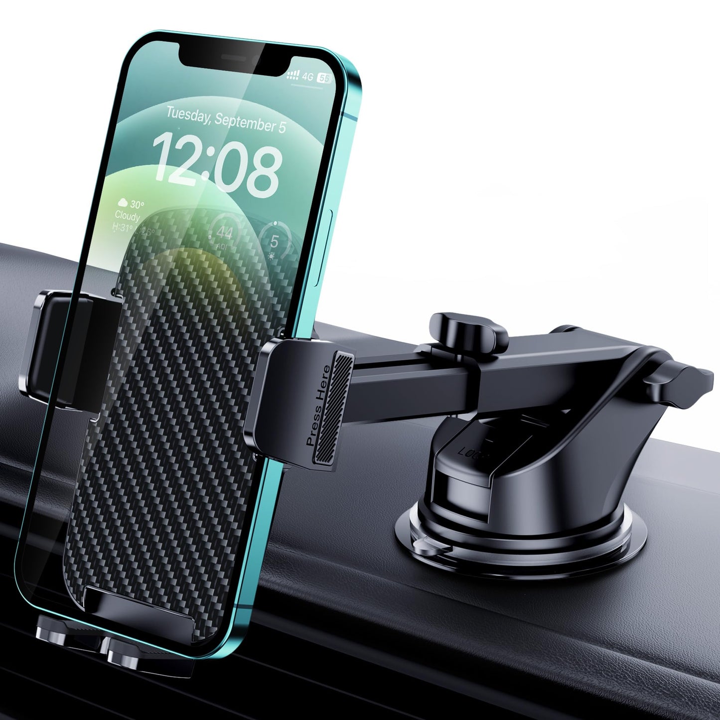 Universal Car Phone Holder Mount for Windshield, Dashboard & Air Vent