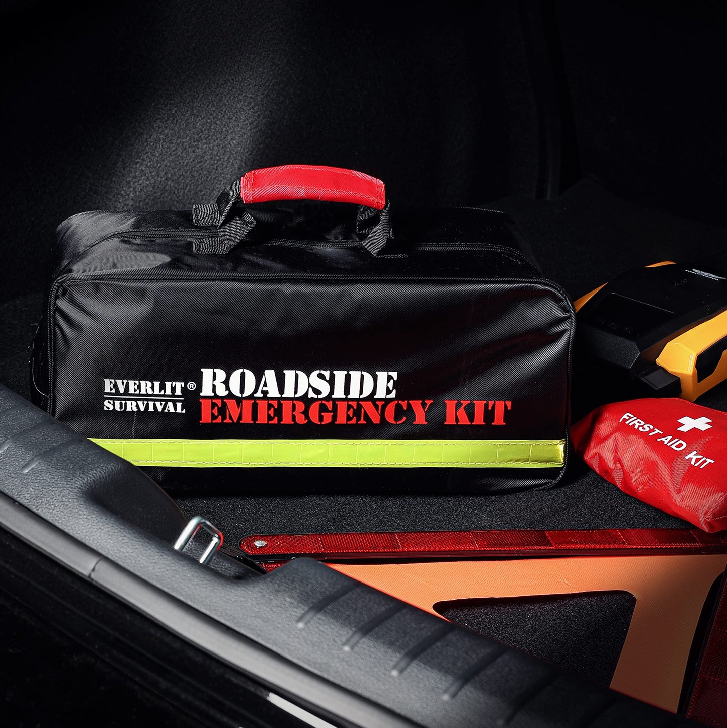 Car Emergency Roadside Kit with Air Compressor, Jumper Cables & First Aid Kit